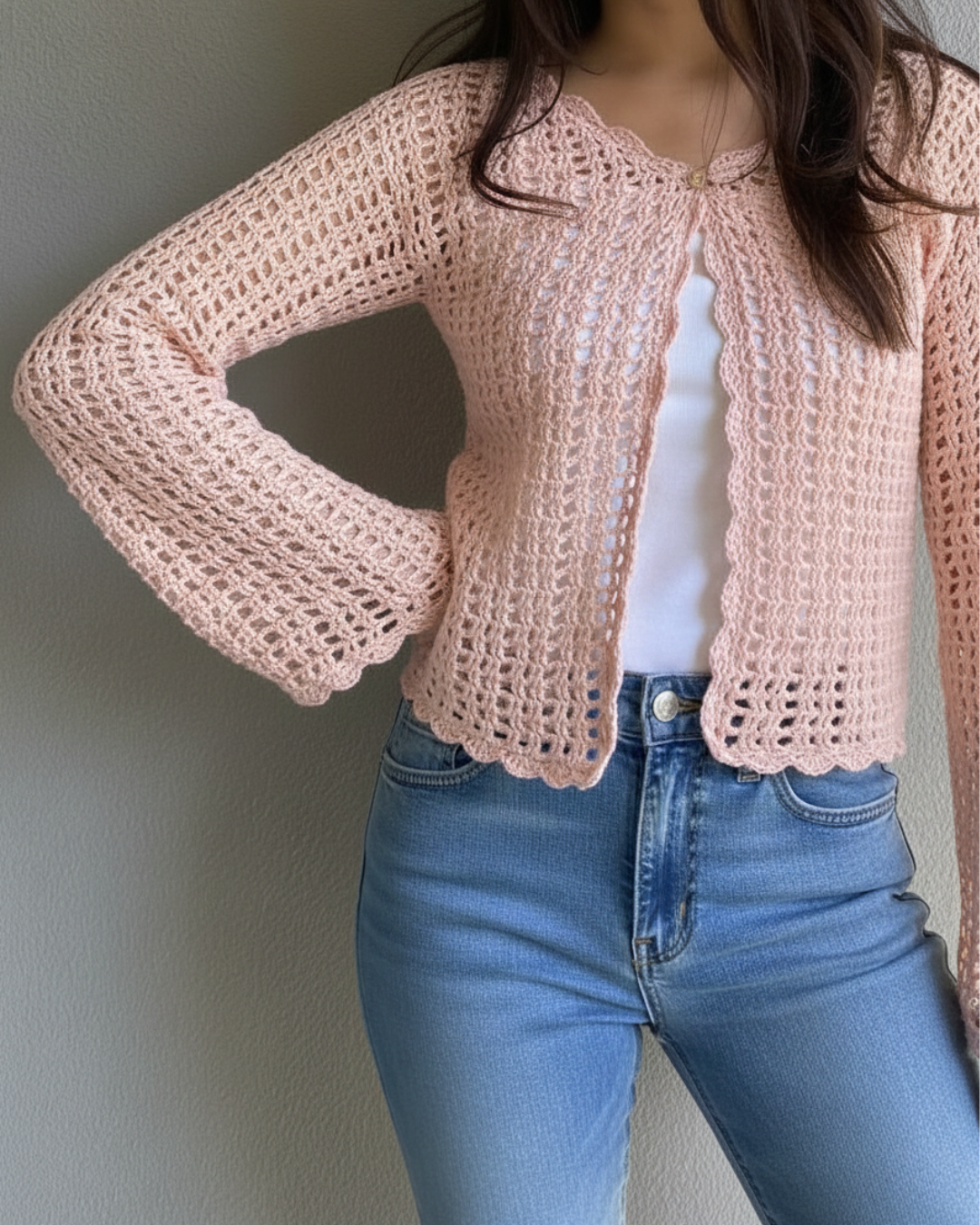 Handmade Crochet Cardigan Jacket | Lightweight Crochet Sweater for Women