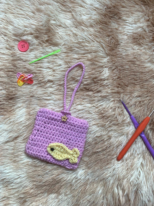 Crochet Fish Mini Pouch 🐟💜