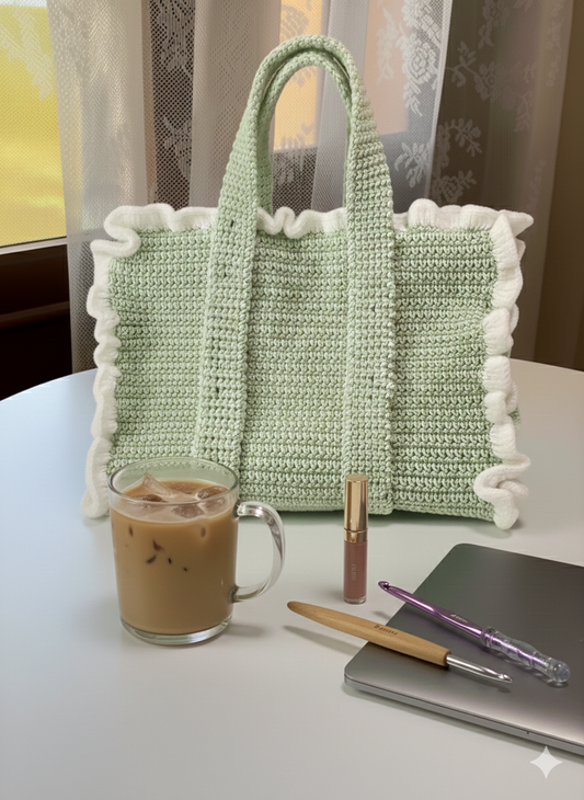 Cute and Trendy Ruffle Crochet Laptop Bag ✨