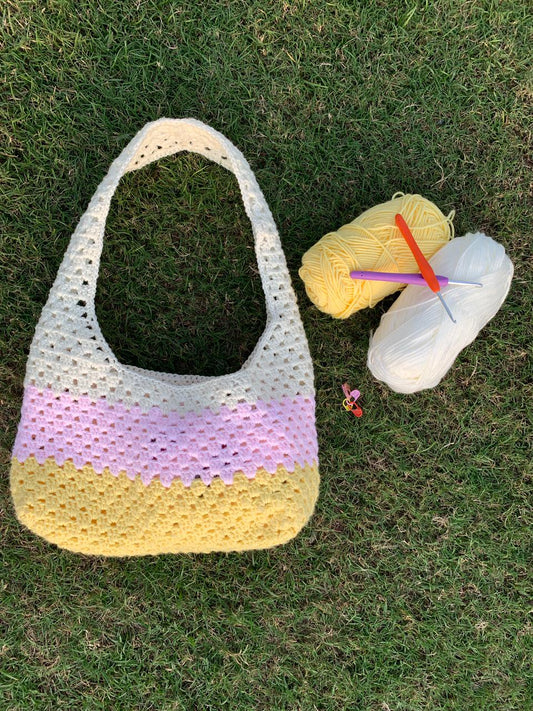 Three-Color Tote Bag with Shoulder Strap – Large Capacity & Stylish Design